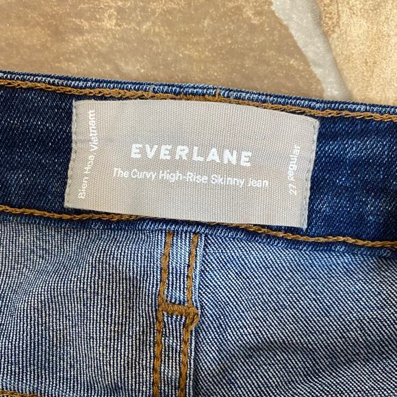 Everlane Jeans Curvy High Rise Skinny Medium Blue Wash Waist 27 Inches Womens - Picture 5 of 7